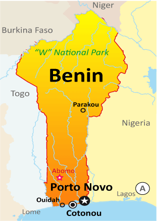 map of benin africa