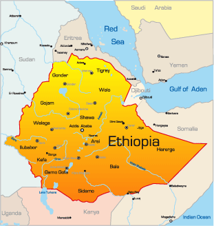 map of ethiopia africa