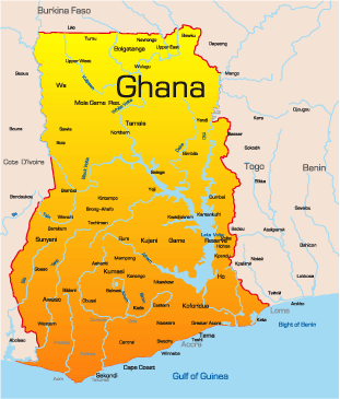 map of ghana africa