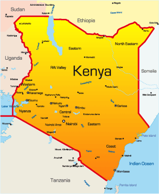 map of kenya africa