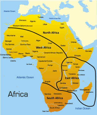 map of north africa showing tourist highlights