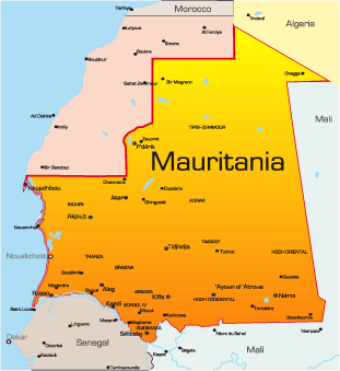 map of mauritania africa
