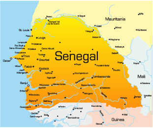 map of senegal africa