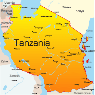 map of tanzania africa