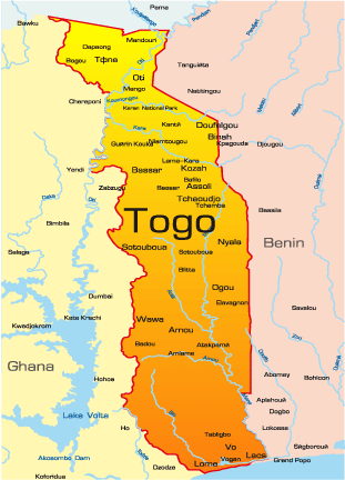map of togo africa
