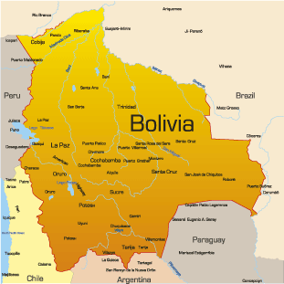 map of bolivia america