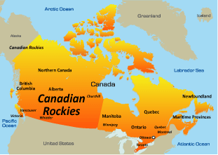 map of canadian rockies america