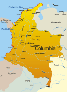 map of colombia america
