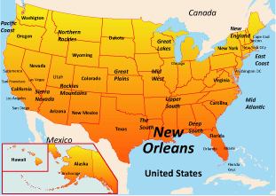 map of new orleans usa