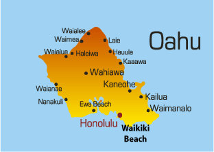 map of oahu island america