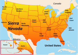 map of sierra nevada america