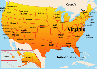 map of virginia america