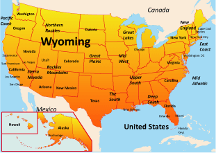 map of wyoming america
