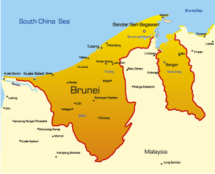 map of brunei asia
