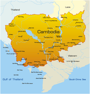map of cambodia asia