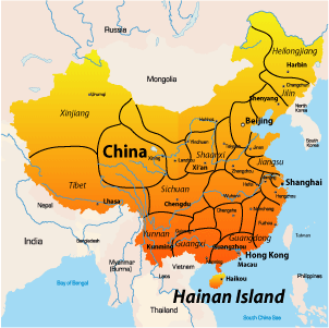 map of hainan island asia