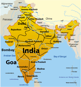 map of goa asia