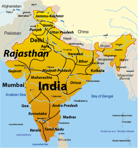 map of rajasthan asia