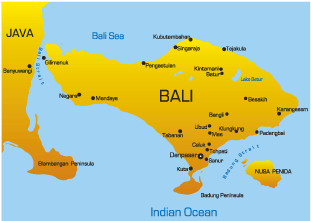 map of bali asia