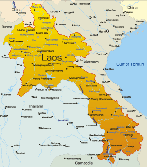 map of laos asia