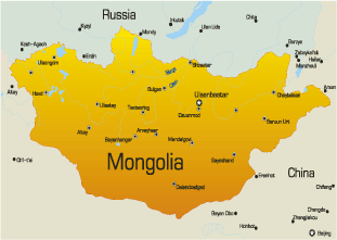 map of mongolia asia