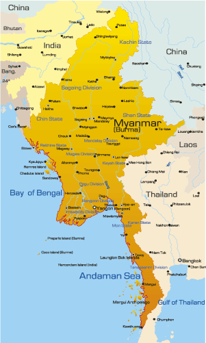 map of myanmar asia