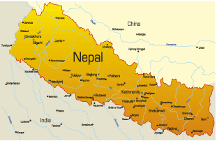 map of nepal asia
