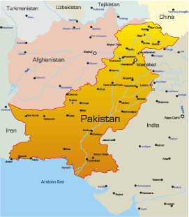 map of pakistan asia