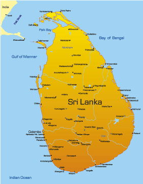 map of sri lanka asia