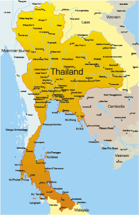 map of thailand asia