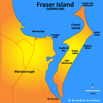 map of fraser island australia