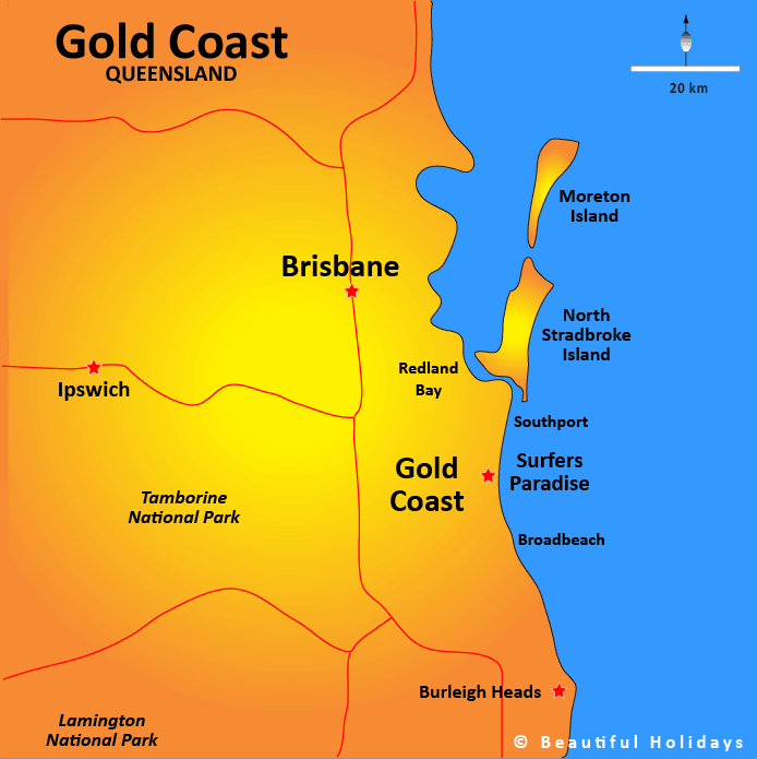 Australian Gold Coast Map