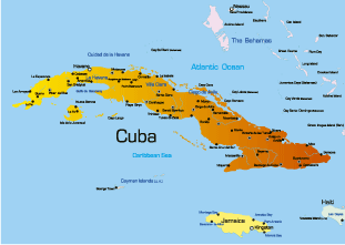 map of cuba west indies