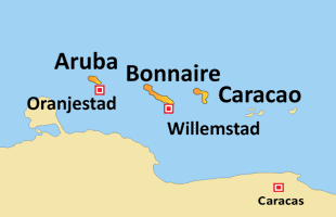 map of curacao west indies