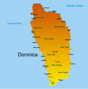 map of dominica west indies