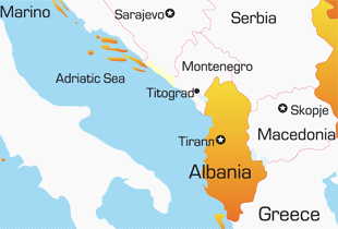 map of albania europe