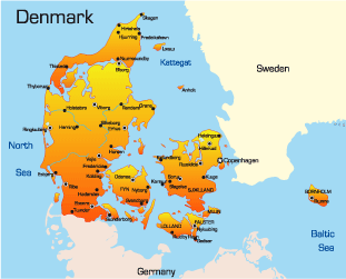 map of denmark europe