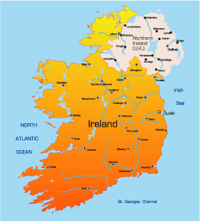 map of ireland europe
