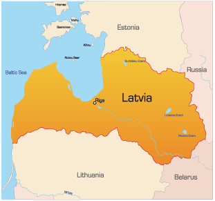 map of latvia europe