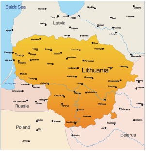 map of lithuania europe