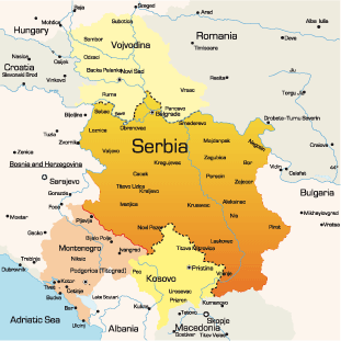 map of serbia europe
