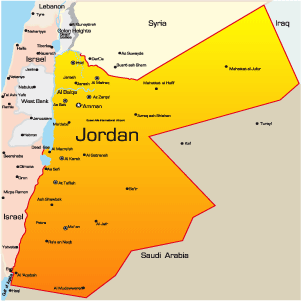 map of jordan middle east