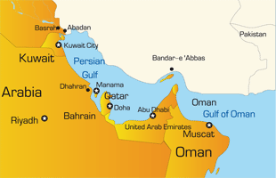 map of gulf states showing tourist highlights