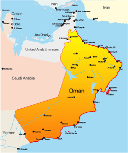 map of oman middle east