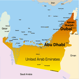 map of united arab emirates middle east