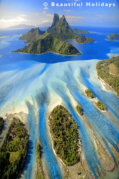 aerial photography of a south pacific island