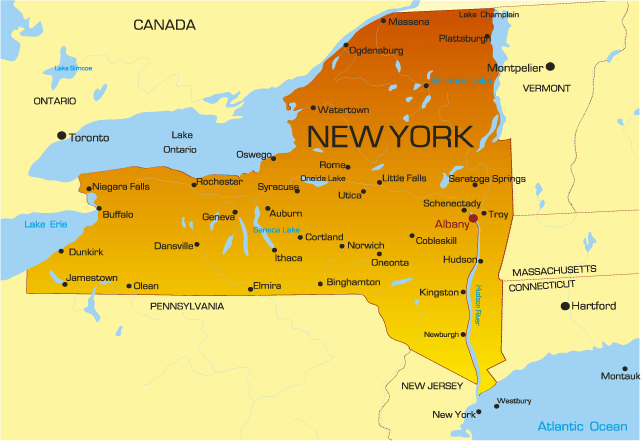 New York Map Showing Attractions & Accommodation