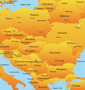 tourist map of eastern europe