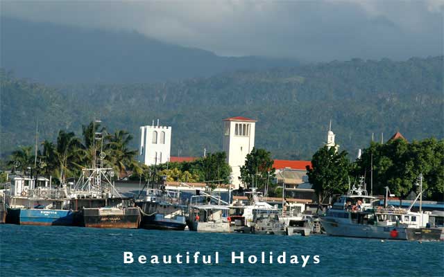 South Pacific Picture of Tourists on Holiday