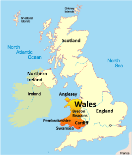 map of wales europe